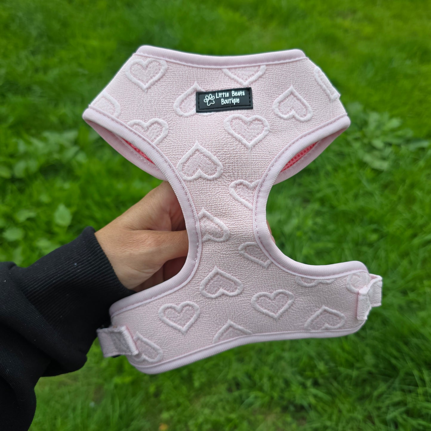 Pink Heart Embroidered Harness