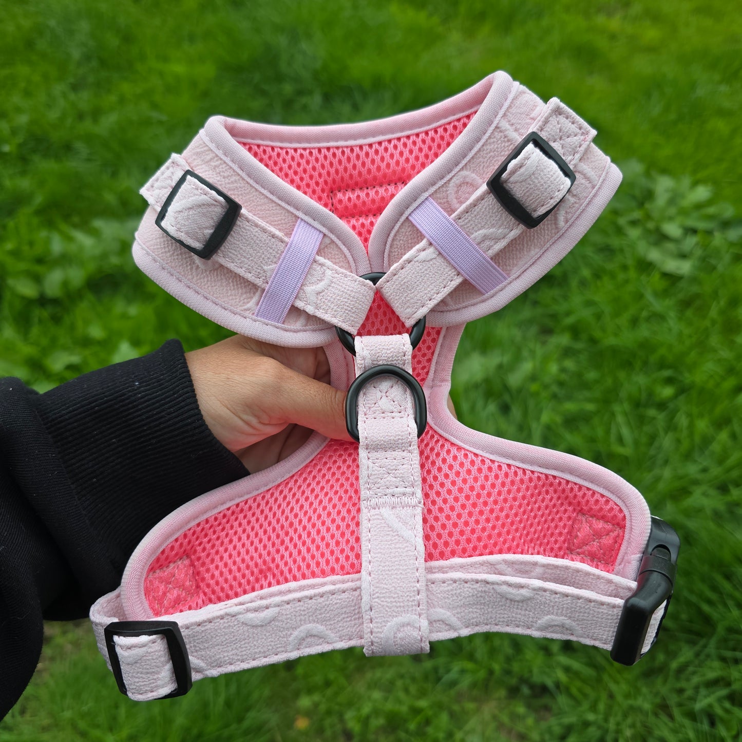 Pink Heart Embroidered Harness
