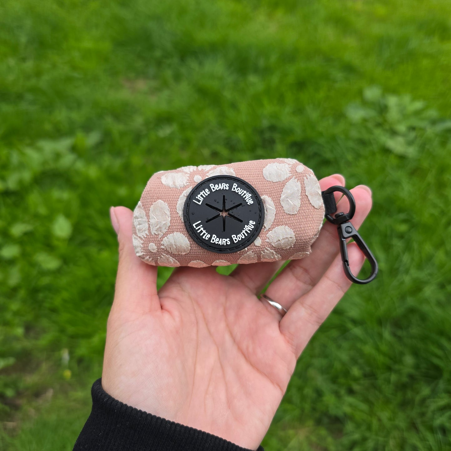 Neutral Floral Jacquard Poop Bag Holder