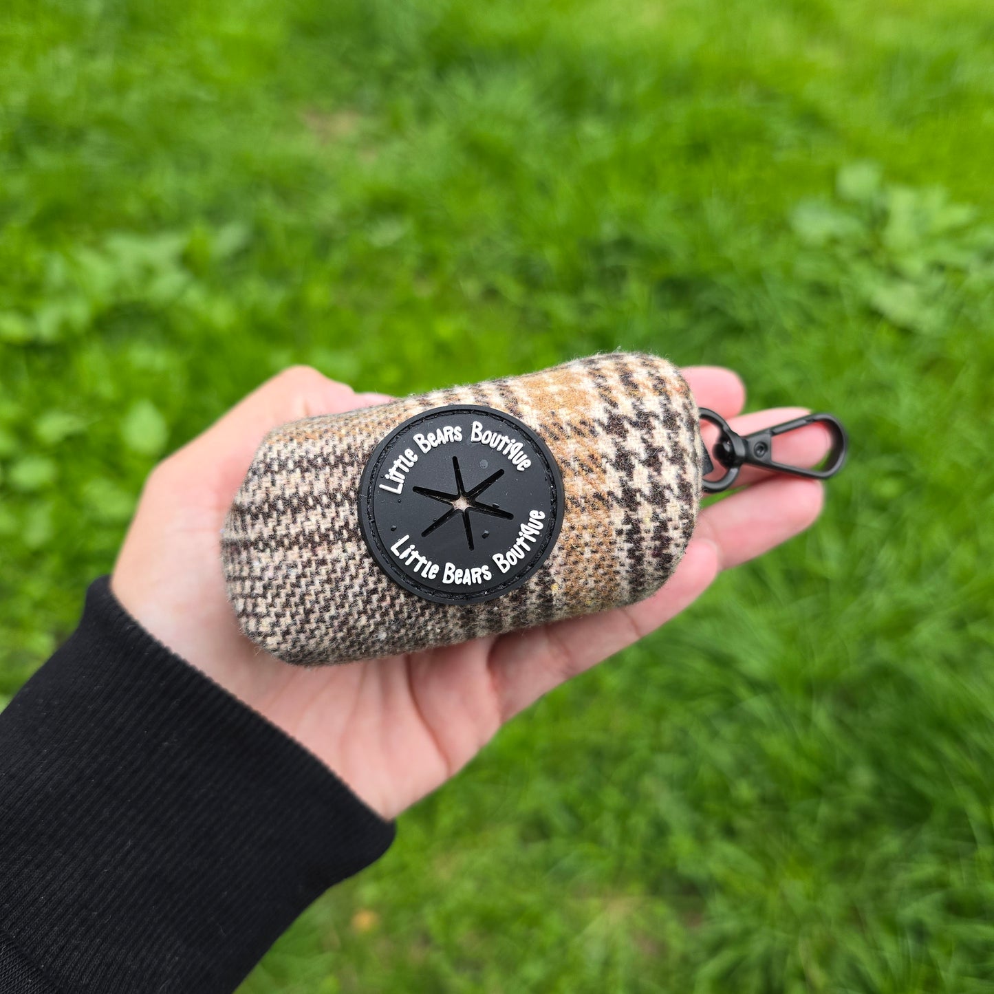 Brown Glen Check Poop Bag Holder
