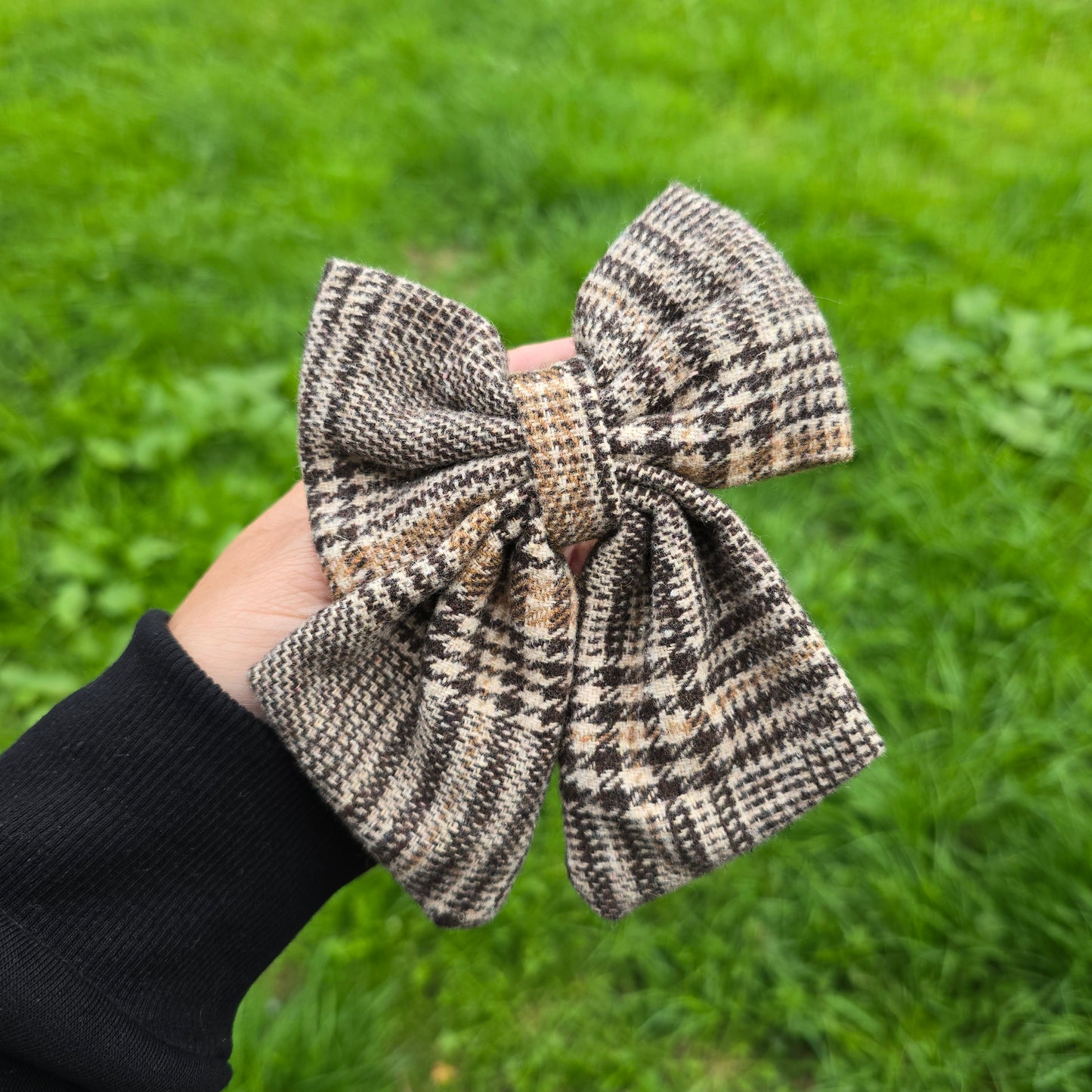 Brown Glen Check Sailor Bow Tie