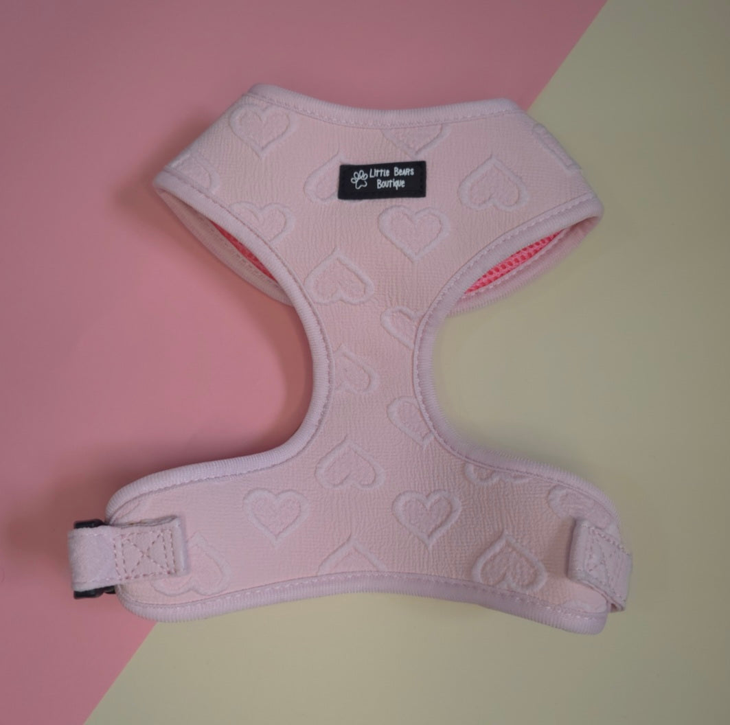Pink Heart Embroidered Harness