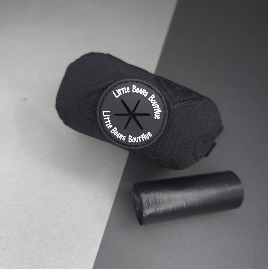 Black Heart Embroidery Poop Bag Holder