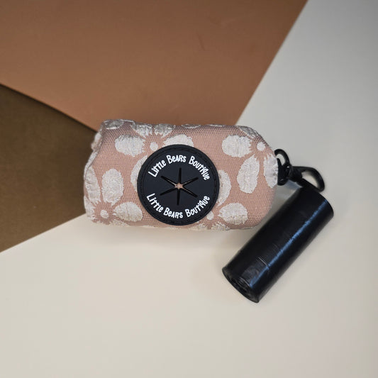 Neutral Floral Jacquard Poop Bag Holder