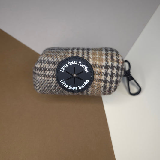 Brown Glen Check Poop Bag Holder