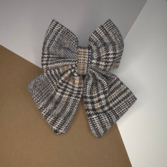 Brown Glen Check Sailor Bow Tie