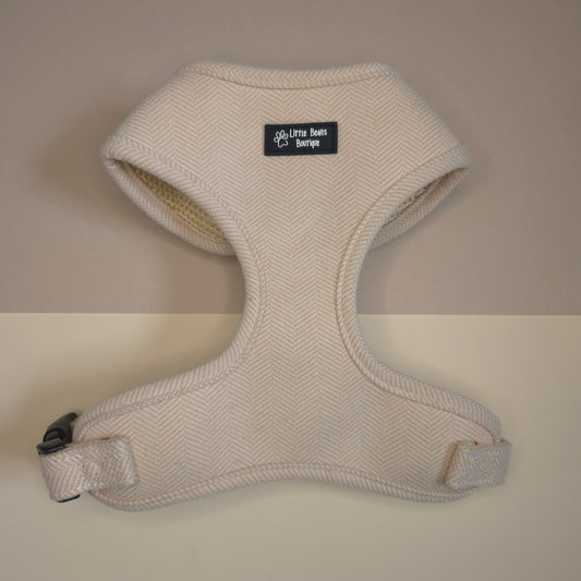 Beige Herringbone Tweed Harness
