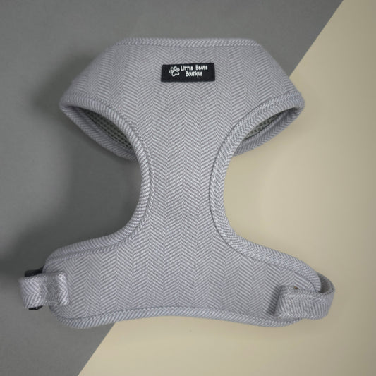 Grey Herringbone Tweed Harness