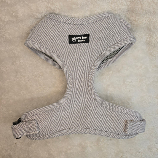 Grey Herringbone Tweed Harness