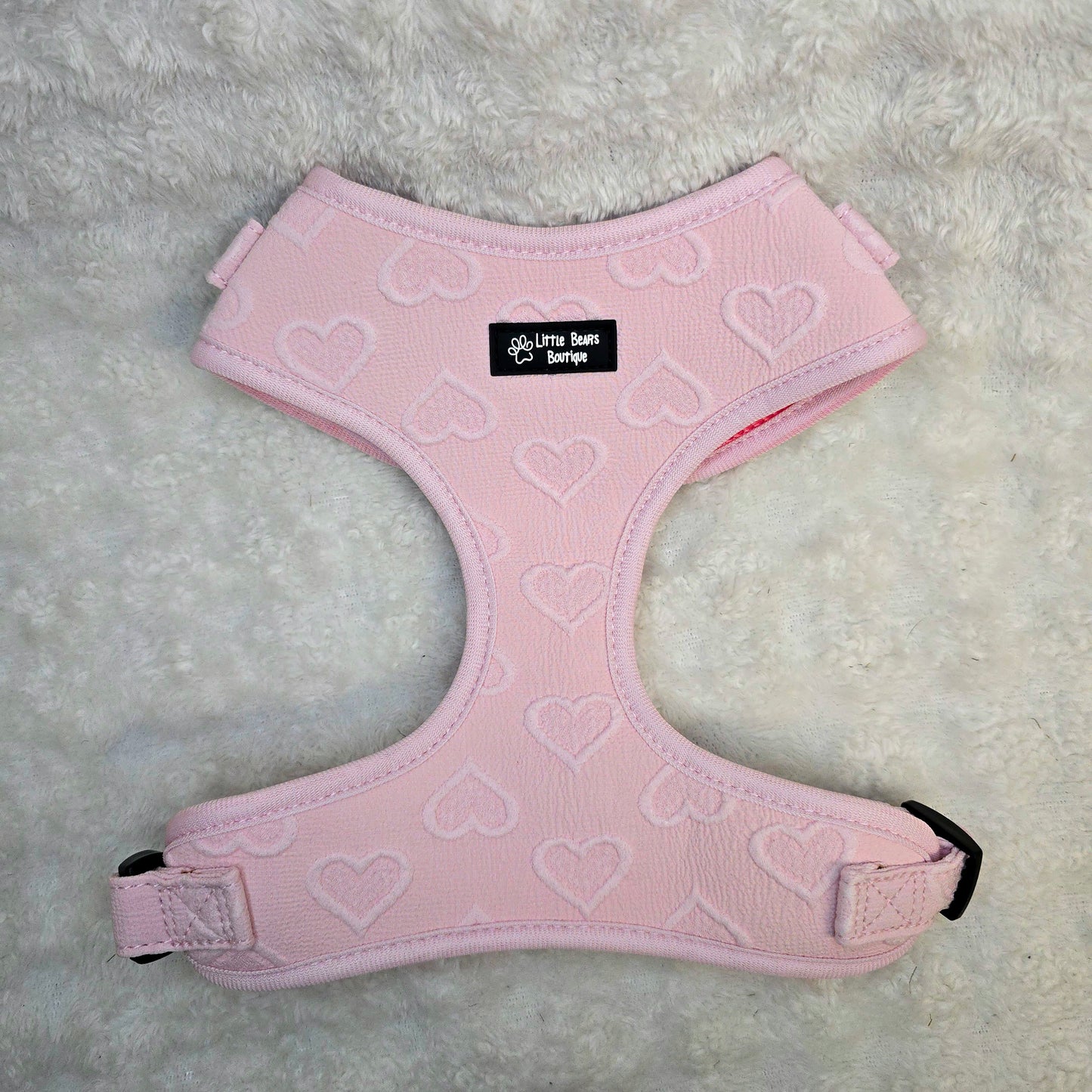 Pink Heart Embroidered Harness
