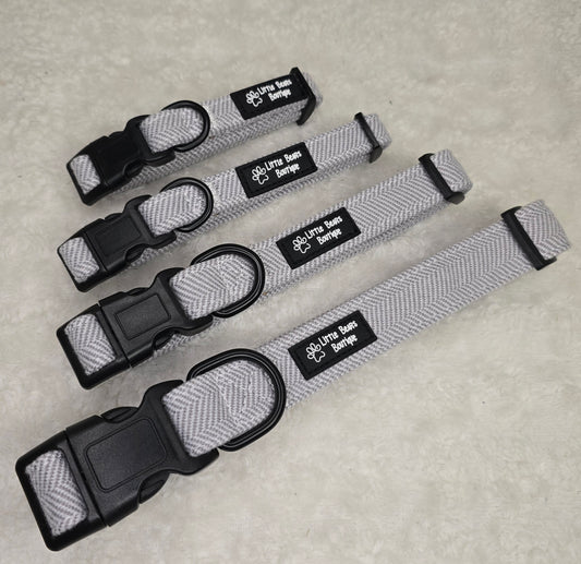 Grey Herringbone Tweed Collar