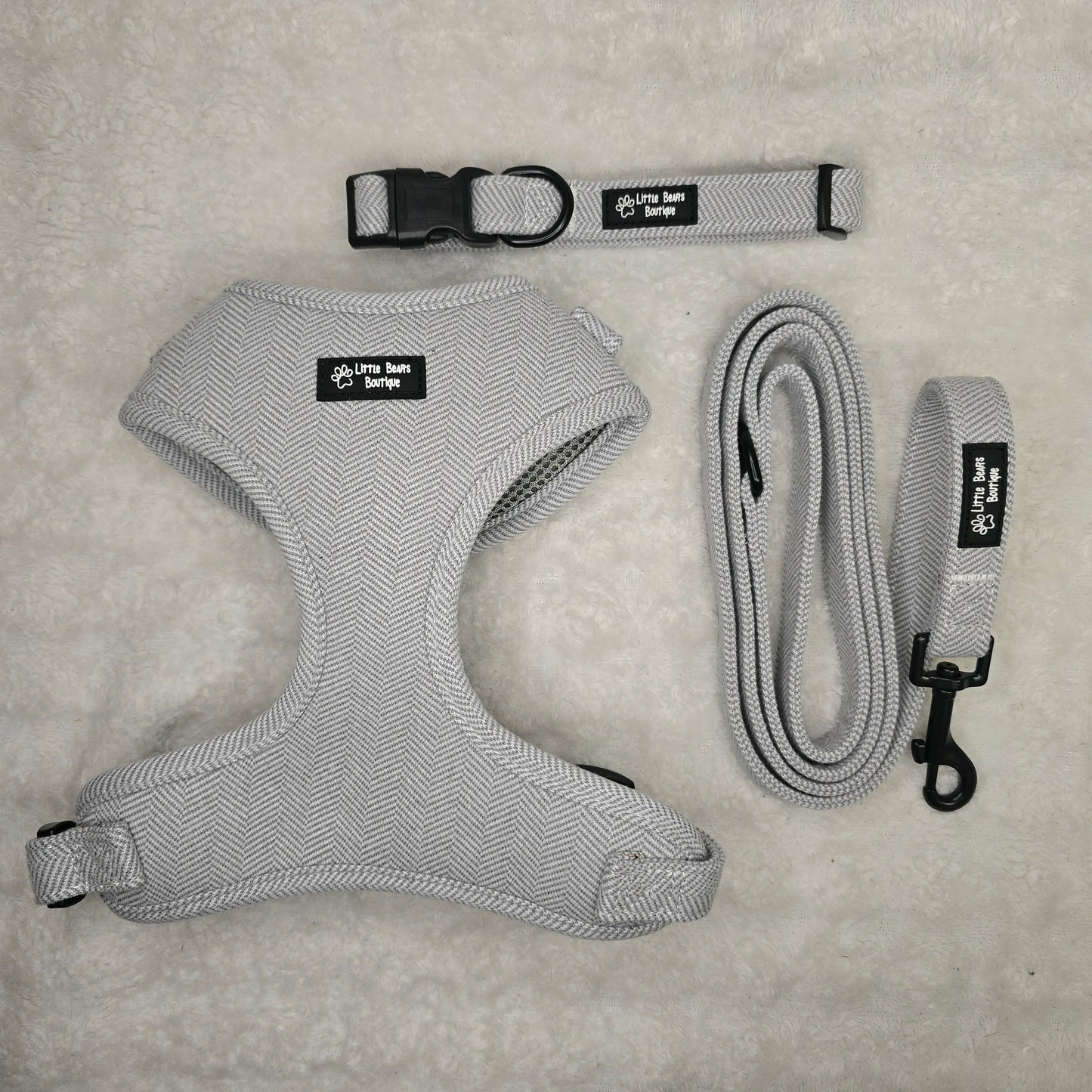 Grey Herringbone Tweed 3 piece Bundle