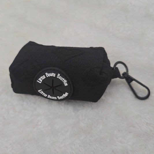 Black Heart Embroidery Poop Bag Holder