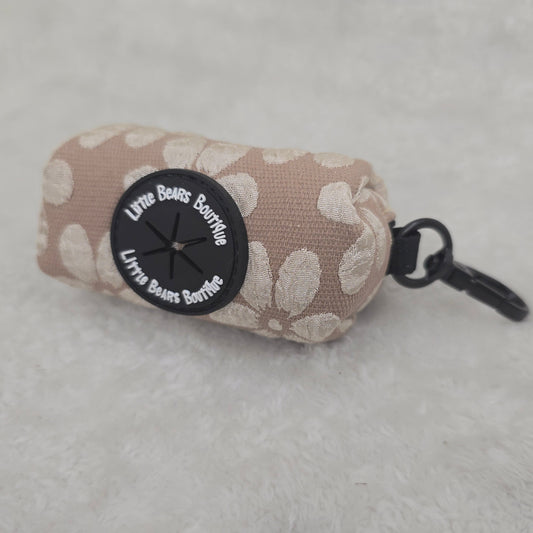 Neutral Floral Jacquard Poop Bag Holder