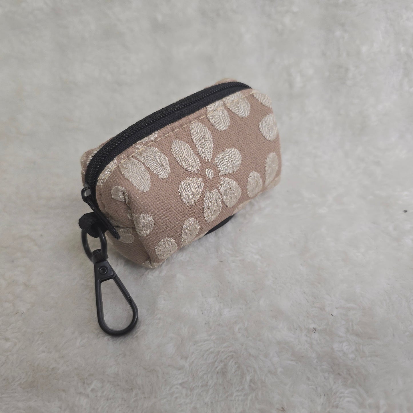 Neutral Floral Jacquard Poop Bag Holder