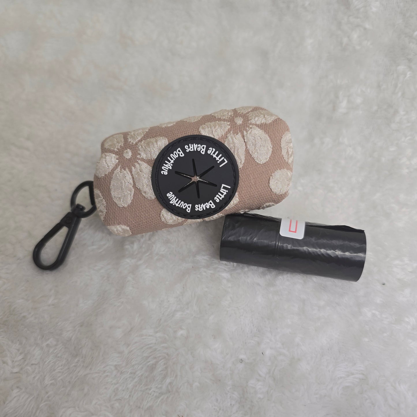 Neutral Floral Jacquard Poop Bag Holder