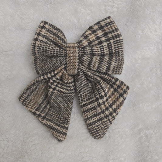 Brown Glen Check Sailor Bow Tie