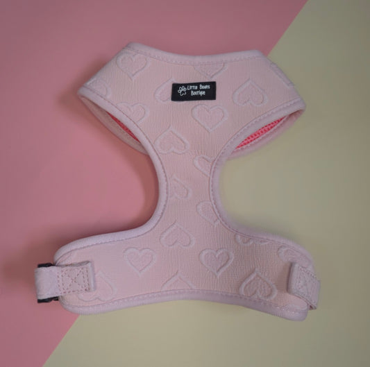 Pink Heart Embroidered Harness