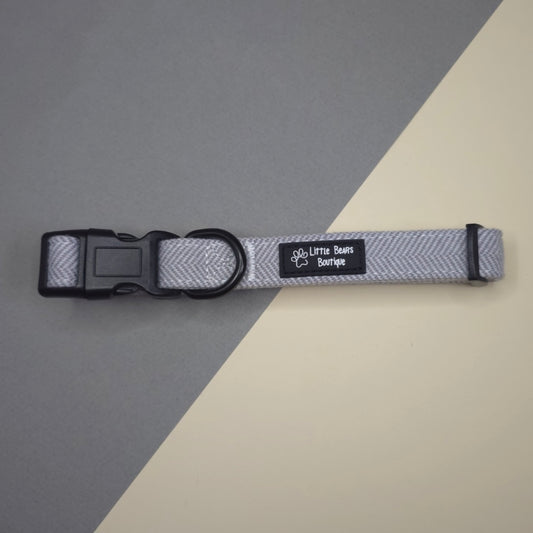Grey Herringbone Tweed Collar