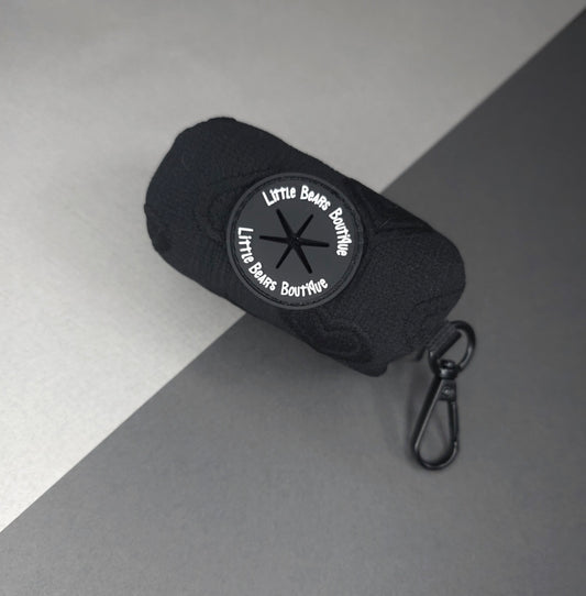 Black Heart Embroidery Poop Bag Holder