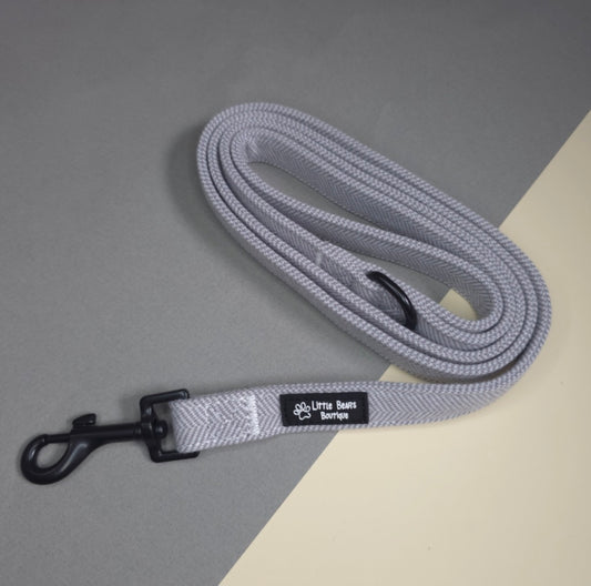 Grey Herringbone Tweed Dog Lead